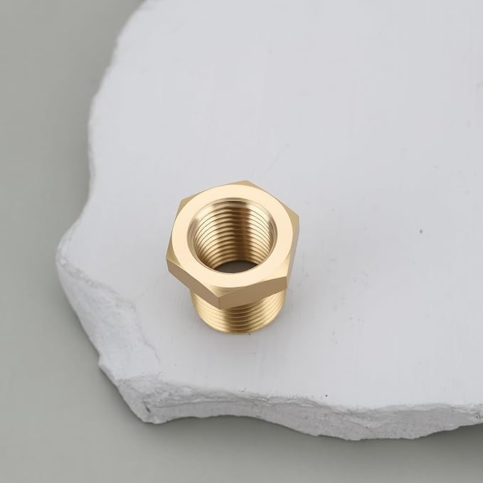 eMagTech 2Pcs M12 x 1 Male to M10 x 1 Female Brass Reducer Adapter for Connecting Pipes in Natural Gas Refrigeration Hydraulic Systems