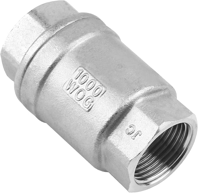 3/4 Inch Vertical Check Valve SUS304 Spring Loaded Check Valve in-line Low Cracking Pressure CF8M WOG 1000