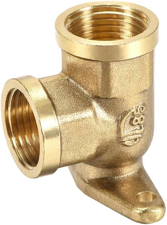 uxcell Brass Pipe Fitting 90 Degree Drop Ear Elbow G1/2 Female X G1/2 Female Crimp Fitting