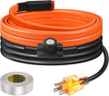 3FT Heat Tape for Water Pipes Freeze Protection IP65 Waterproof 7W/FT 110V,BDDFOTO Water Pipe Heat Cable With Thermostat Self-Regulating Pipe Heater for House Garden/RV Camper