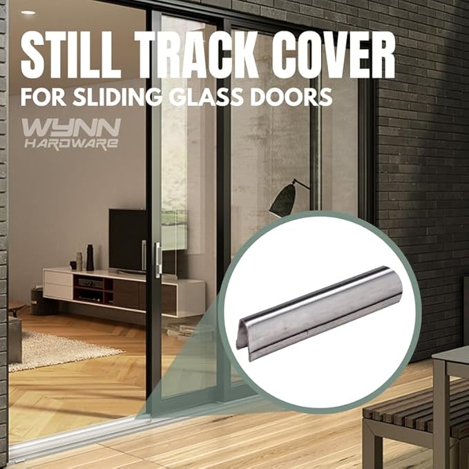 Stainless Steel Sliding Door Track Cover for Repairing Worn or Damaged Glass Doors and Horizontal Windows - Patio Glass Door Track Replacement (6 Feet)