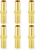 ChillWaves Brass Hose Barb Fittings, Splicer Mender Union 1/2" Barb x 1/2" Barb Hose Repair Kit For Water/Fuel/Air(6-PACK)