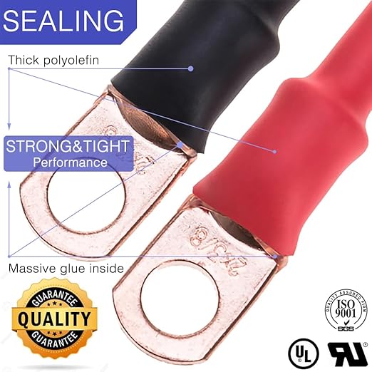 8 FT Diameter 1 Inch 3:1 Heat Shrink Tubing Dual Wall Adhesive Lined Marine Grade Electrical Cable Heat-Shrink Insulation Wrap Tube(Black-4Ft, Red-4Ft)