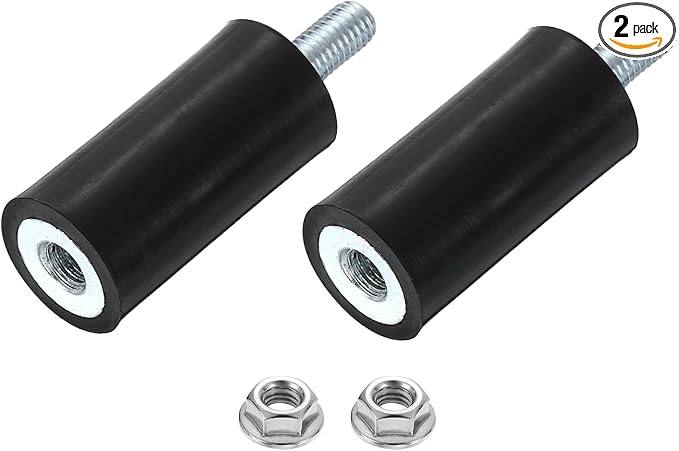 uxcell M5 Rubber Mounts, 2Pcs 15x30mm(DxH) Rubber Cylindrical Anti Vibration Isolator Shock Absorber with Lock Nut for Car Bobbin Generator Air Compressors