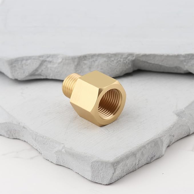 Brass Union Adapter M10x1.0 Male to M12x1.0 Female for Pipeline Connection