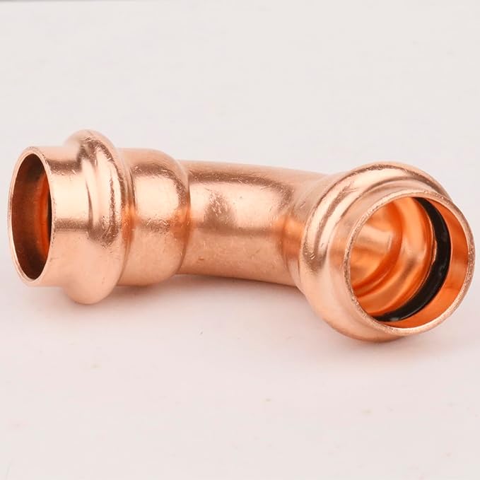 WHK 12 Packs 1/2" Copper Pro Press Fittings Kit,5 PCS Propress Coupling Fittings,4 PCS Press 90 Degree Elbow with 3 PCS Propress Tee use for Connect Copper Pipe