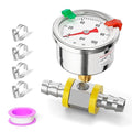0-100PSI Stainless Steel Glycerin Filled Fuel Pressure Gauge 1.5" Dial Size, 1/8" NPT Back Mount, with 3/8" Barb Fuel Line Pressure Adapter, for Water, Oil, Air, Pressure Test