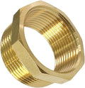 1-1/2" NPT Male x 1-1/4" NPT Female Brass Reducer Hex Bushing Threaded Pipe Fitting Reducing Adapter Pack of 1