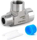 TAISHER 1PCS Forging of 316L Stainless Steel Tee Pipe Fittings, 3/8" NPT Female x 3/8" NPT Female x 3/8" NPT Male Pipe Fittings, Male Run Tee