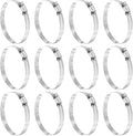 HARFINGTON 12 Pcs Hose Clamp 3-1/16"-4" (78-101mm) 304 Stainless Steel Adjustable Worm Gear Hose Clamp Assortment Kit for Fuel Line Pipe Plumbing Automotive Tube Mechanical