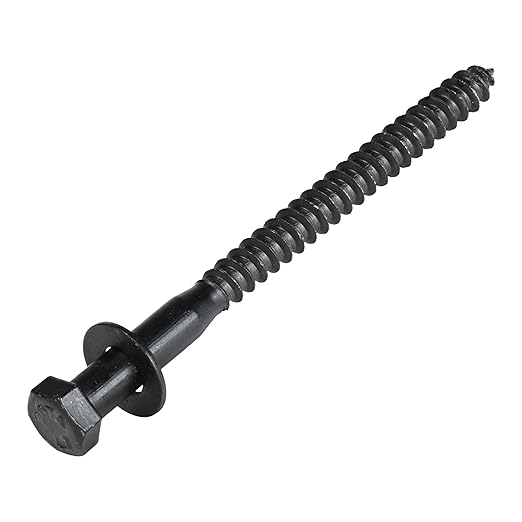 1/4 x 4 (50 Pack) Lag Screw Kit, 50 Screws and 50 Washers, Ceramic Black Ruspert Coating for Exterior Use, Meets ASTM A307 and ASME B18.2.1, Industrial/Commerical Grade by Makers Bolt