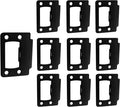 QCAA Solid Brass Universal Type Restorer Lock Strike Plate, 2-1/4" x 1-3/4", Matte Black, 10 Pack, MIT