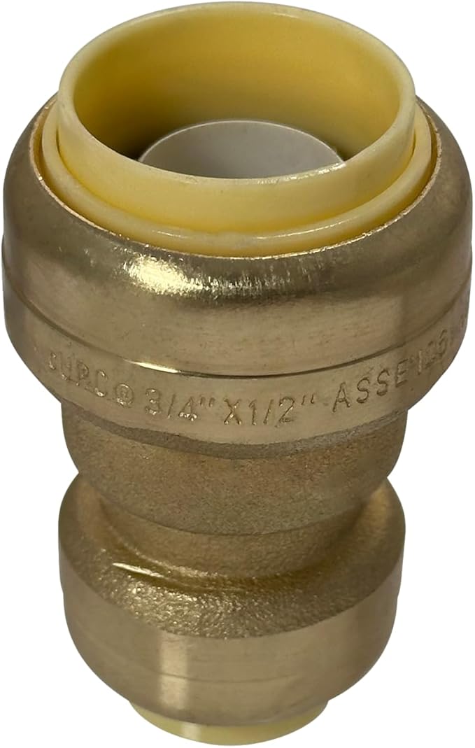 XFITTING Push Fit 3/4 Inch x 1/2 Inch Push Fit Coupling, Push Fit Reducing Coupling, 27-3-8=5XX, 5 Pieces
