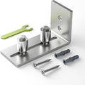 1 PC Barn Door Bottom Floor Guide, Adjustable Roller Wall Mounted Stainless Steel Sliding Door Guides for Door Thick Up to 2 1/8" Easy Installation and Smooth Sliding Operation