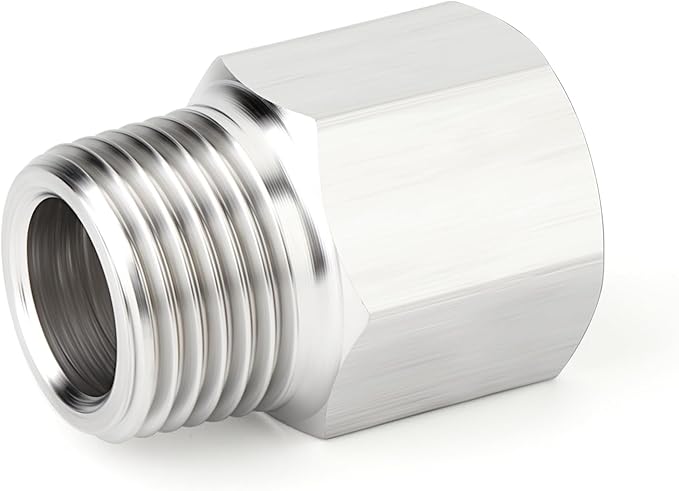 TAISHER 10PCS 304 Stainless Steel Pipe Fitting, Reducer Adapter, 1/2" NPT Male x 1/2" NPT Female
