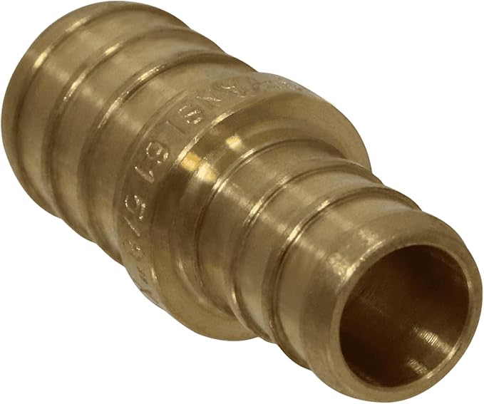 XFITTING 10 Pcs Pex Coupling, 1/2" x 5/8", Brass, Coupling, PEX
