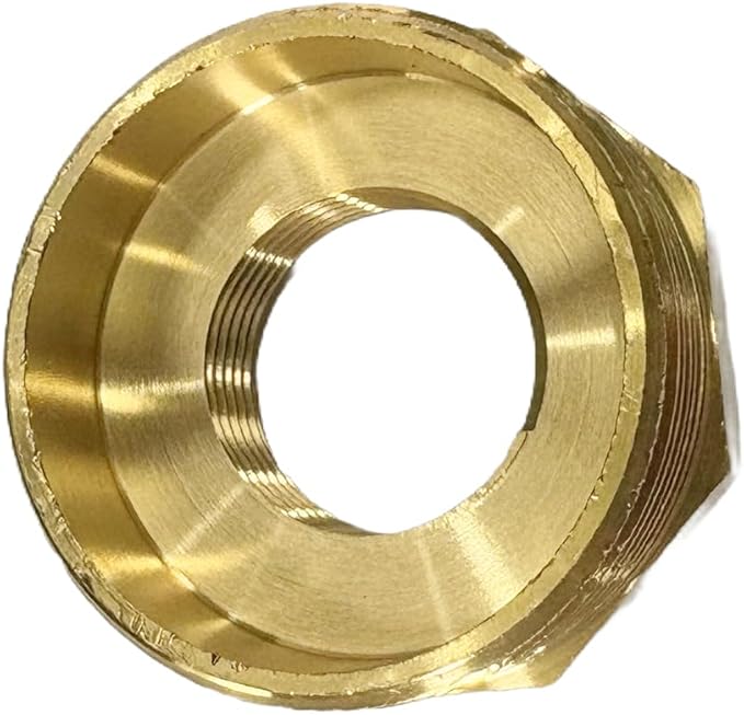 1-1/2" NPT Male x 3/4" NPT Female Brass Reducer Hex Bushing Threaded Pipe Fitting Reducing Adapter Pack of 1