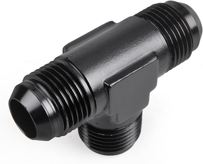 10AN Male Flare Tee Fitting Adapter T Fuel Hose Union Aluminum 2Pcs