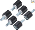 uxcell 6pcs M5x15mm Rubber Isolator Mounts with Studs 15x15mm Male Female Vibration Shock Absorber Zinc Plated Cylindrical Thread Mounts Anti Vibration Isolators with 6pcs M5 Lock Nuts