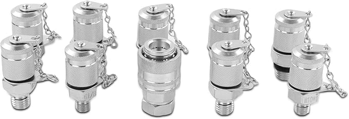 SINOCMP 10 Pcs Test Connector Hydraulic Pressure Gauge Tee Coupling Fittings for Construction Machinery Excavator