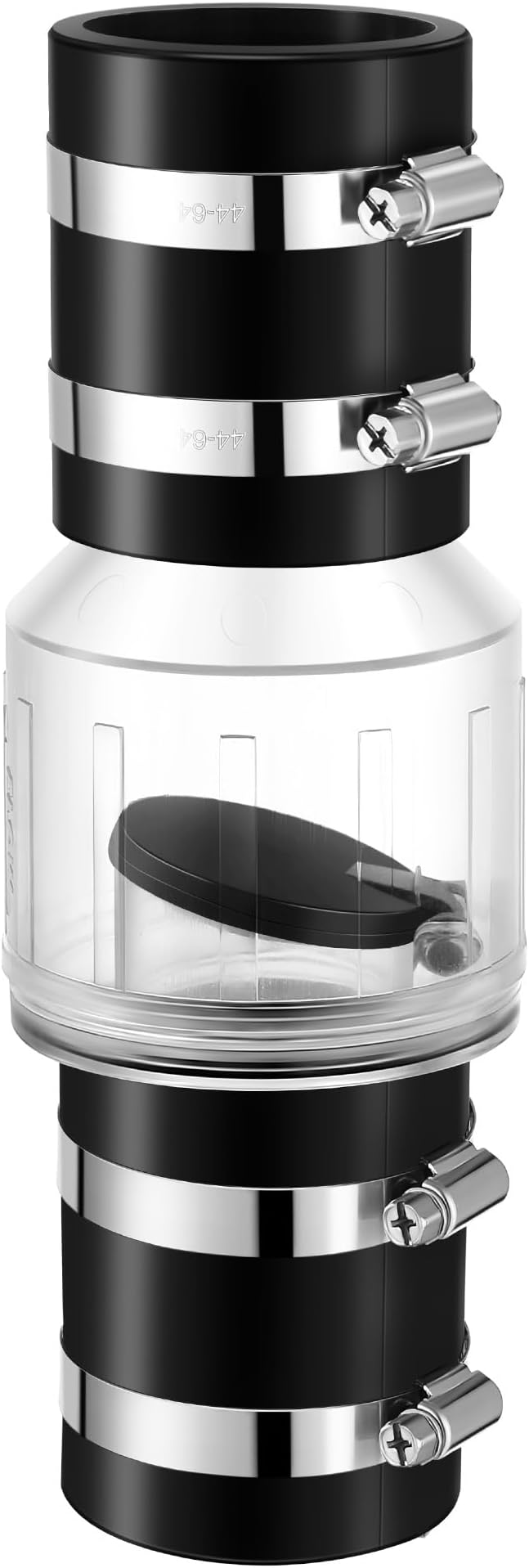Quiet Sump Pump Check Valve, 2 Inch PVC Check Valve Fits 2" Schedule 40 Pipe, Clear, Silent Backflow Valve With Spring Loaded Flapper, Reduces Water Hammer Noise