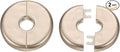 HARFINGTON 2pcs Wall Split Flange 11mm/0.4" Self-Adhesive Plumbing Cover Plates ABS Plastic Round Escutcheon Plate Buckle Design for Water Pipe Bathroom Kitchen Decoration, Gold Tone