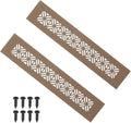PATIKIL 10 x 2 Inch Door Air Vent Cover, 2 Pcs Heavy Duty Aluminum Grille Ventilation Cover Louvered with Mounting Screws for Cabinet Wardrobe Door, Brown
