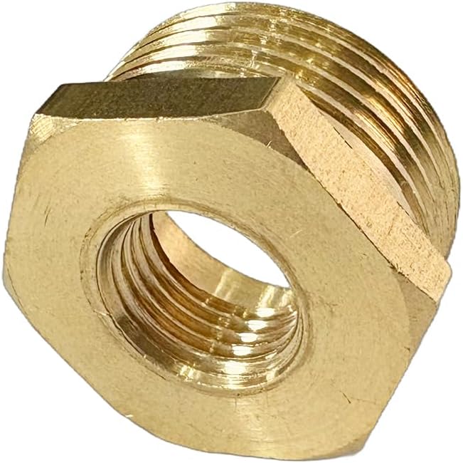 3/4" NPT Male x 1/4" NPT Female Brass Reducer Hex Bushing Threaded Pipe Fitting Reducing Adapter Pack of 2