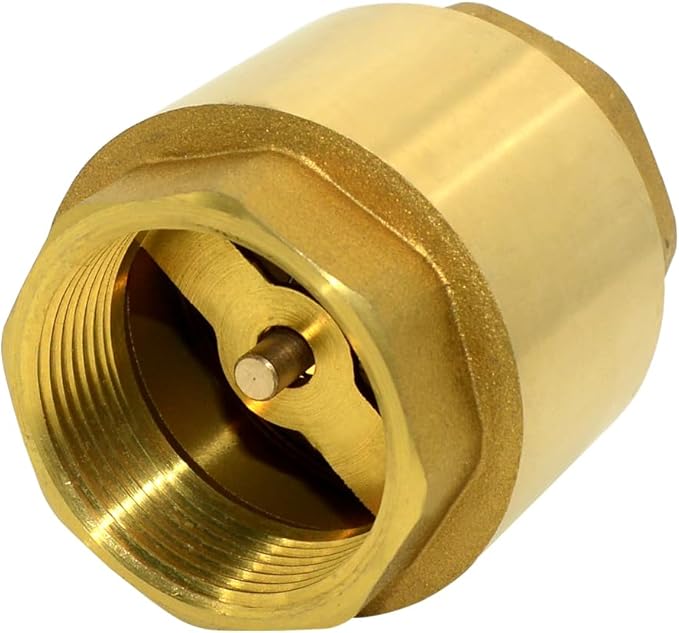 DAN SPEED Brass Check Valve,Female Thread Spring Check Valve,One Way Horizontal Check Valves for Backflow Prevention,Well, Pump, Tank ((DN40) 1-1/2'')