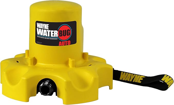 WAYNE - WaterBUG AUTO 1/4 HP 1900 GPH Auto On/Off Submersible Pump with Multi-Flo Technology - Water Removal and Transfer Pump, Yellow