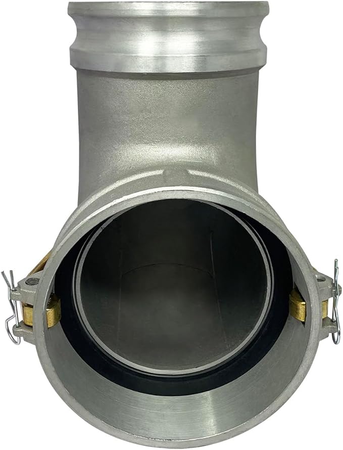 Gloxco Aluminum Type DA Cam and Groove Hose Fitting, 90 Degree Elbow, 6" Female Camlock x 6" Male Camlock (CAM-60-DA90-AL)