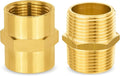 100-PCs HeSun Brass Pipe Fittings Combo, 50-PCs 1" NPT Male + 50-PCs 1" NPT Female Hex Nipple Adapter