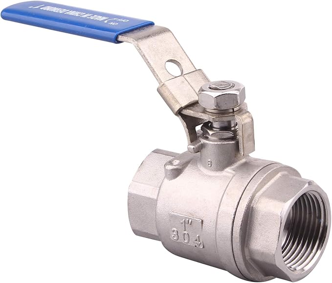 DERNORD Stainless Steel 304 Ball Valve, Full Port Heavy Duty for WOG with Locking Device (1 NPT)