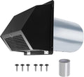 6 Inch Dryer Vent Cover Outside, Black Wall Dryer Vent Cap, No-Pest Metal Vent Covers for House Exterior