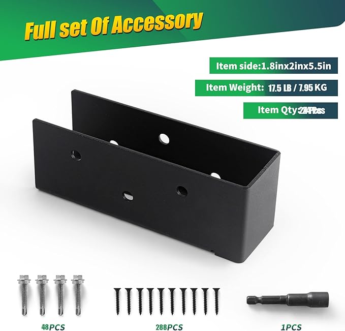 Concealed Joist Hangers, 24 Pcs of 2"x6" Outdoor Trim Concealed Flanges, Q235B Steel Powder Coated Concealed Mount Joist Hangers for 2"x6" Beam Swing…