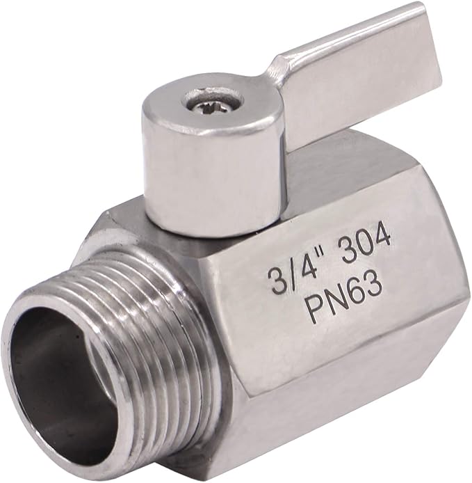 DERNORD NPT Ball Valve 3/4" NPT Famale x Male Thread with Stainless Steel 304 Handle(Pack of 2)