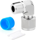 TAISHER 1PCS 316 Stainless Steel 90 Degree Compression Tube Pipe Fitting Connector, 3/8" Tube OD x 1/4" NPT Male Adapter