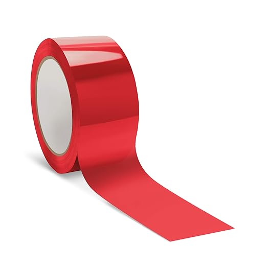 APQ 36 Rolls of Red Carton Sealing Tape 2" x 55 yds. Thickness 2 Mil. Acrylic Packaging Tape for Wrapping, Packing, Shipping, Moving Boxes. Acrylic Emulsion Adhesive. No Weathering, Yellowing.
