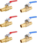 6-Pack Foskan 3/4" Brass PEX-A Full Port Ball Valve, Quarter Turn Shut-off Valve for PEX-A Tubing(Blue and Red)