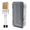 Outdoor Waterproof Electrical Box Junction Box Weatherproof IP67 ABS Plastic Enclosure Switch Router Project Box Electronics Enclosure with Mounting Plate Wall Bracket Clear 7.9"x3.9"x2.8"