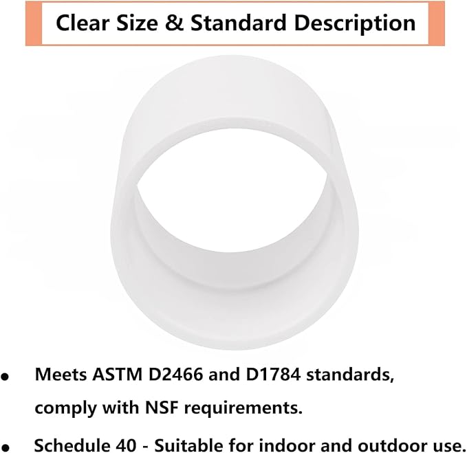 2Pack 3" PVC Pipe Coupling Adapter Pipe Fittings (Sx S) Contractor Pack Schedule 40 Heavy Duty 3 Inch PVC Slip Socket Connectors for DIY Shelf Garden Support Structure, White