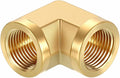 1 Pack Brass Pipe Fittings, 90 Degree 3/8" FeMale NPT to 3/8" FeMale NPT Barstock Street Elbow, Forged Pipe Fitting Connector for Air, Oil, LP