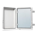 QILIPSU Waterproof Junction Box IP67 Outdoor Plastic Electrical Project Enclosure Weatherproof with Inner Door, Mounting Plate, Wall Brackets, Hinged Grey Cover 14.6"x10.6"x5.9" -D