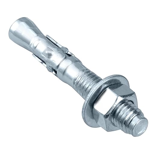 Party Animals 1/4 x 2-1/2 Inch Wedge Anchor, 5 PCs Zinc-Plated Industrial Anchor Bolts for Cement, Concrete