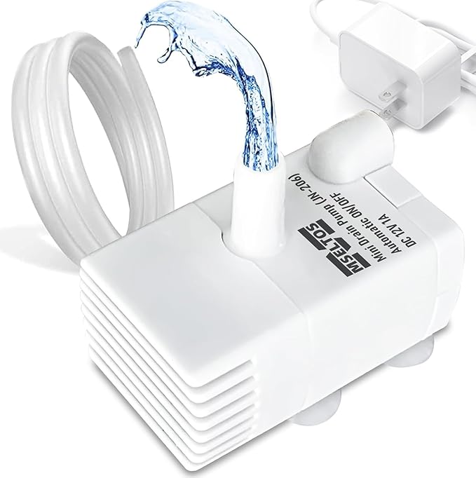 Automatic Small Sump Pump with Water Sensor, 5 FT Lift 55 GPH 115V/230V Mini Condensate Pump with Float Switch, Water Removal for Dehumidifier, Air Conditioner, Ice Maker, Basement, Auto On Off