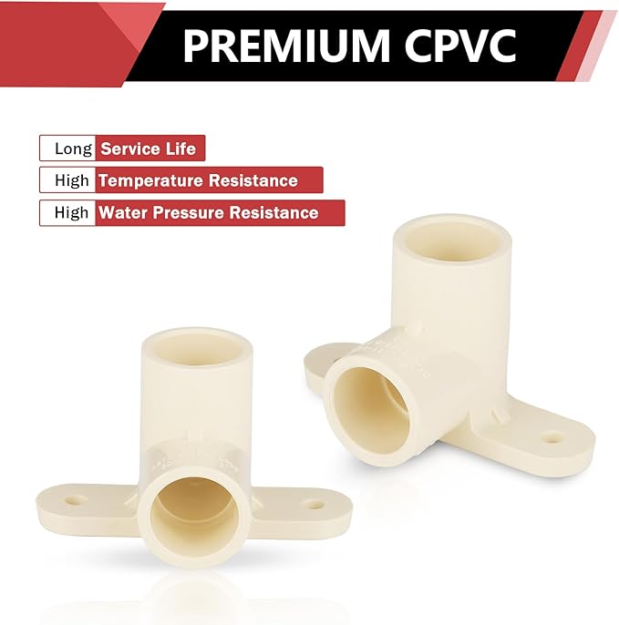 (Pack of 30) EFIELD CPVC Pipe Fitting, 1/2"Slip x 1/2"Slip CPVC-CTS 90-Degree Drop Ear Elbow(Wing Elbow),(CPVC046-10-30PCS)