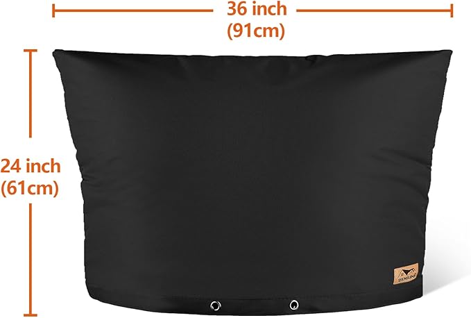 Backflow Preventer Insulation Cover - Water Pipe Insulation Sprinkler Cover for Outside - Insulated Backflow Cover Pouch for Irrigation Back Flow Valve in Winter or Sun Exposure (36"W x 24"H, BLACK)