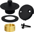 Matte Black Bathtub Drain Kit - Lift and Turn - Black Tub Drain and Overflow Cover. Universal Fit 1-3/8" and 1-1/2"