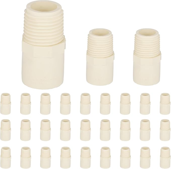 (30 Pack) EFIELD CPVC CTS Male Adapter Fittings, 1/2" Slip X 1/2" Male Thread,(CPVC033-10-30PCS)