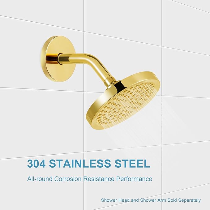 OFFO Extra Large Shower Arm Flange Bright Gold 3.5" in Outer Diameter Replacement Shower Head Arm Escutcheon Plate Suitable for Most Brands Head Arms